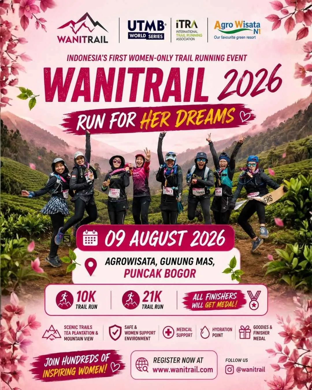 Poster event WANITRAIL 2026 di Bogor pada Minggu, 9 Agu 2026
