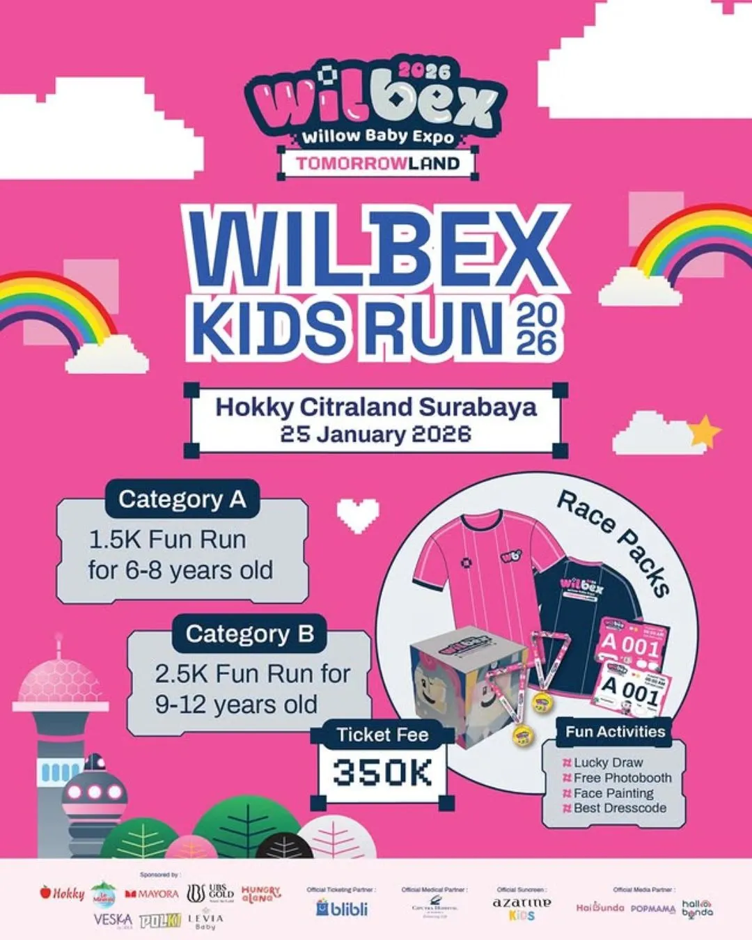 Poster event Wilbex Kids Run 2026 di Surabaya pada Minggu, 25 Jan 2026