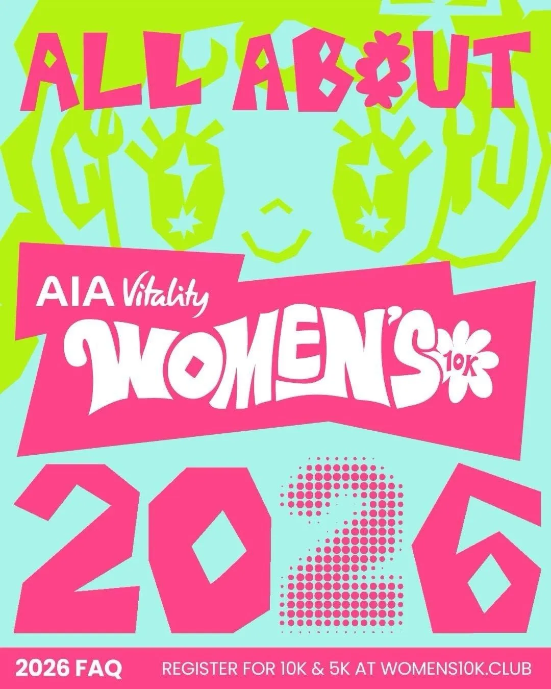 Poster event AIA Vitality Women's 10K 2026 di Jakarta Timur pada Minggu, 26 Apr 2026